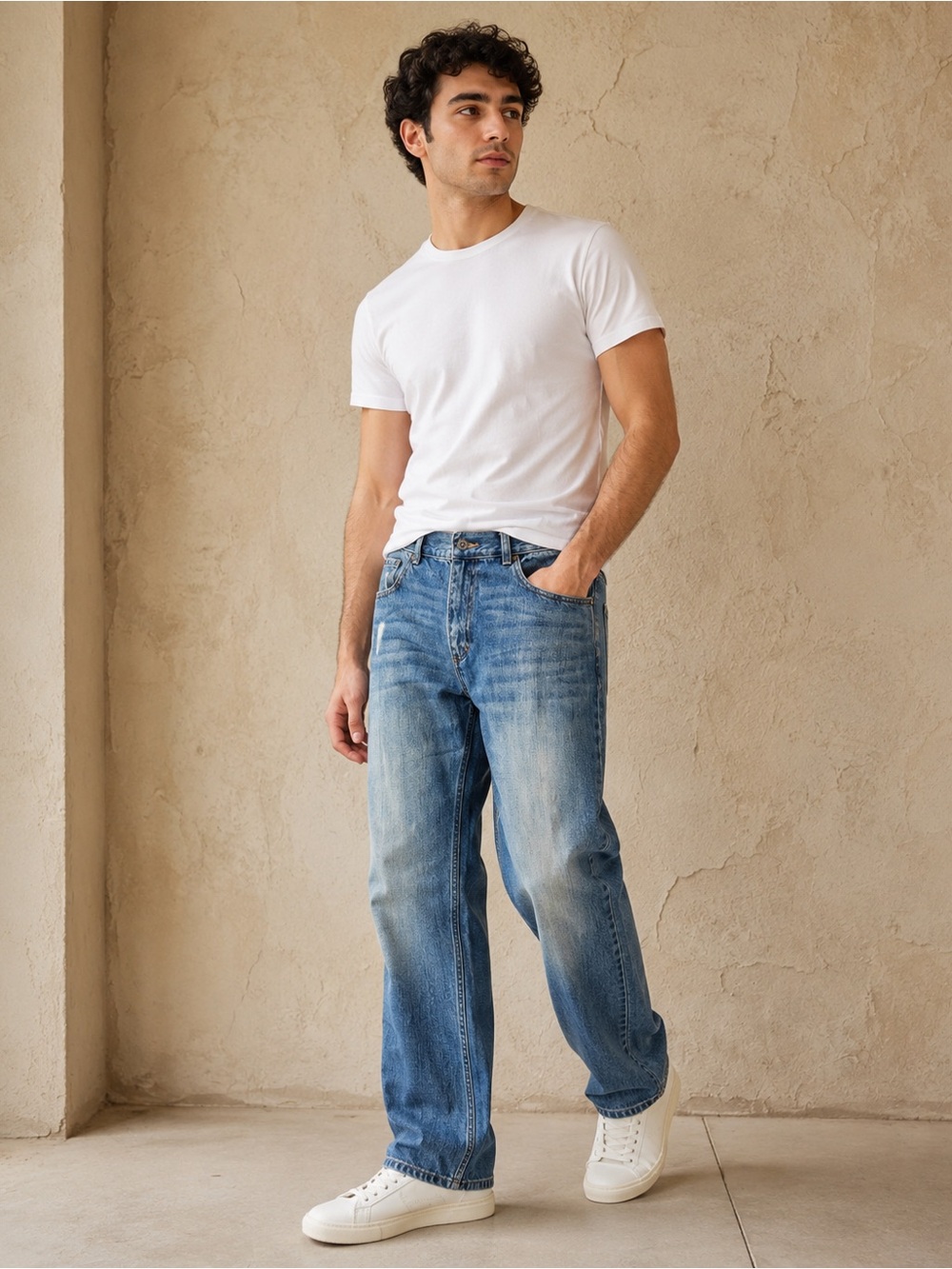 Urban Pipeline Straight Jeans Mens 33x32 Light Wash Distressed Denim 100% Cotton